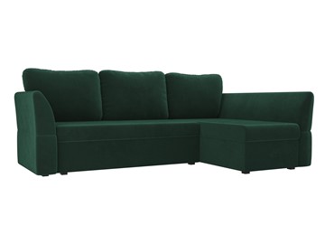 Угловой раскладной диван Гесен, Зеленый (велюр) в Урае