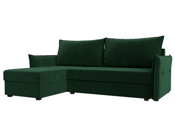 Угловой раскладной диван Лига-004, Зеленый (Велюр) в Лангепасе