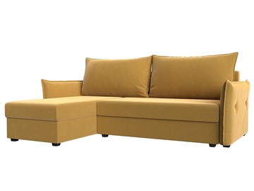 Угловой раскладной диван Лига-004, Желтый (Микровельвет) в Урае