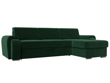 Угловой раскладной диван Лига-025, Зеленый (Велюр) в Урае
