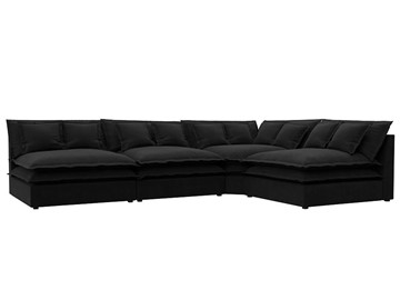 Угловой диван Лига-040, Черный (микровельвет) в Нягани