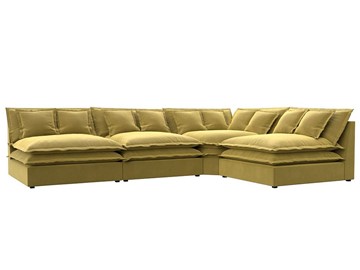 Угловой диван Лига-040, Желтый (микровельвет) в Урае