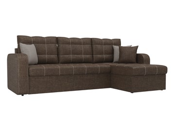 Угловой диван для гостиной Ливерпуль, Коричневый (рогожка) в Нефтеюганске - предосмотр