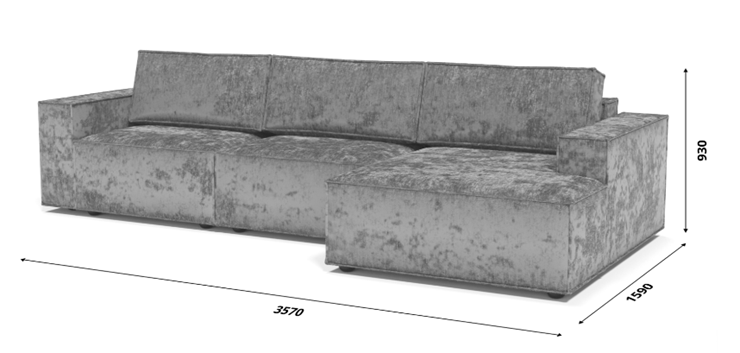 Диван угловой с оттоманкой Лофт 357х159х93 (НПБ/Еврокнижка) в Лангепасе - изображение 8