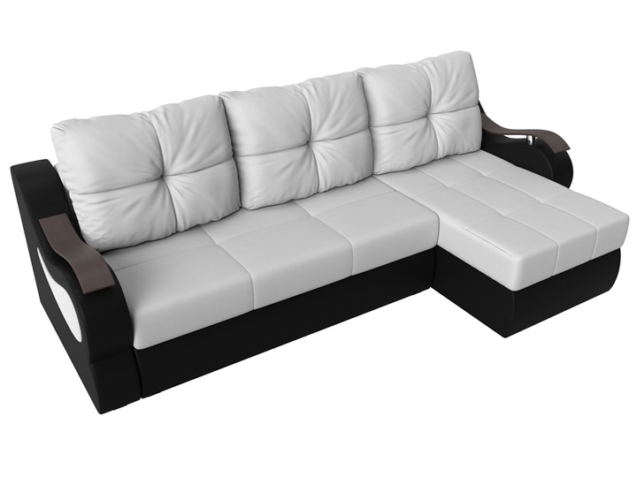 Угловой диван Меркурий, Белый/черный (экокожа) в Лангепасе - изображение 4