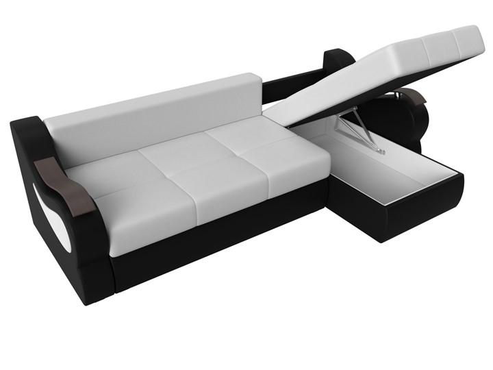 Угловой диван Меркурий, Белый/черный (экокожа) в Лангепасе - изображение 6