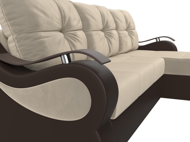 Угловой диван Меркурий, Бежевый/коричневый (вельвет/экокожа) в Лангепасе - изображение 3