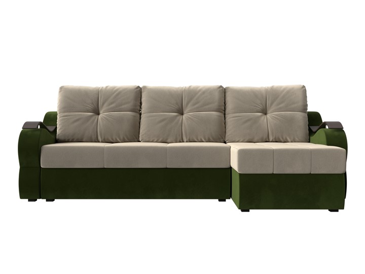 Угловой диван Меркурий, Бежевый/зеленый (вельвет) в Лангепасе - изображение 1