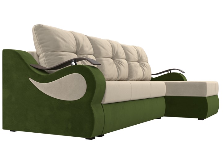 Угловой диван Меркурий, Бежевый/зеленый (вельвет) в Лангепасе - изображение 2