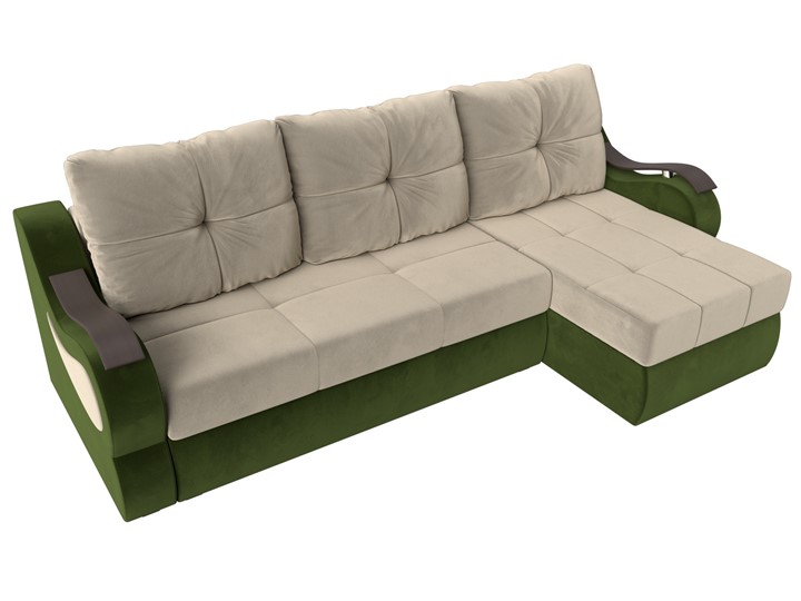 Угловой диван Меркурий, Бежевый/зеленый (вельвет) в Лангепасе - изображение 4