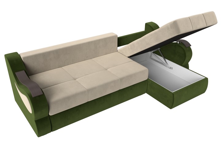 Угловой диван Меркурий, Бежевый/зеленый (вельвет) в Лангепасе - изображение 6