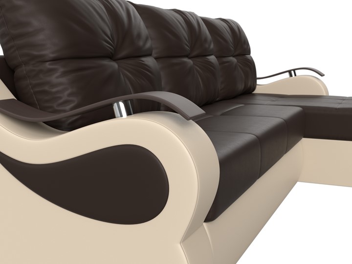 Угловой диван Меркурий, Коричневый/бежевый (экокожа) в Когалыме - изображение 3