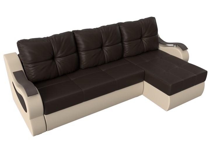 Угловой диван Меркурий, Коричневый/бежевый (экокожа) в Лангепасе - изображение 4