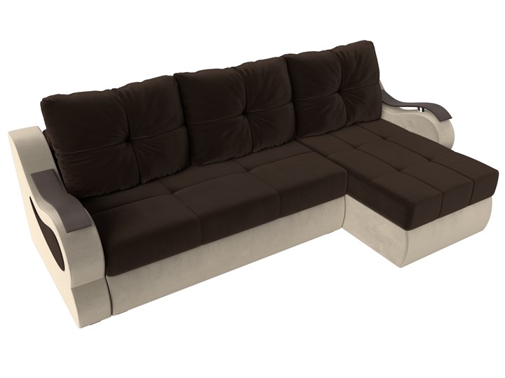 Угловой диван Меркурий, Коричневый/бежевый (вельвет) в Лангепасе - изображение 4
