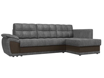 Угловой диван для гостиной Нэстор прайм, Серый/Коричневый (рогожка) в Когалыме