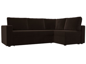 Угловой диван для гостиной Оливер, Коричневый (микровельвет) в Когалыме