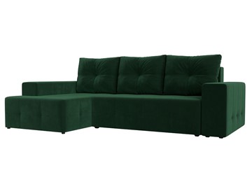 Угловой раскладной диван Перри, Зеленый (велюр) в Когалыме