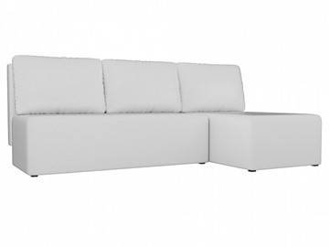 Угловой раскладной диван Поло, Белый (экокожа) в Лангепасе