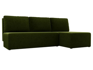 Угловой раскладной диван Поло, Зеленый (микровельвет) в Советском
