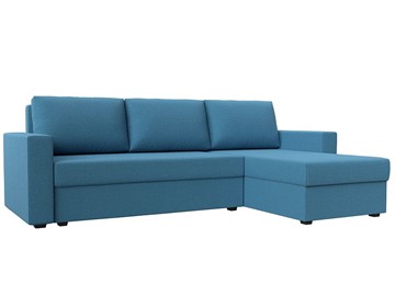 Угловой диван с оттоманкой Траумберг Лайт, Амур голубой (Рогожка) в Урае - предосмотр