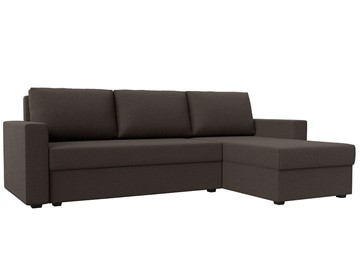 Угловой диван с оттоманкой Траумберг Лайт, Амур коричневый (Рогожка) в Лангепасе