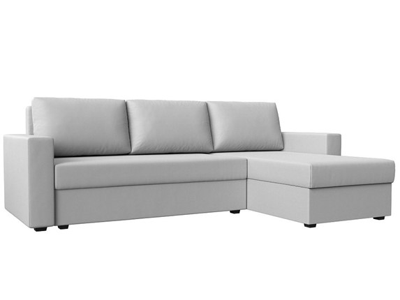Угловой раскладной диван Траумберг Лайт, Белый (Экокожа) в Радужном - изображение
