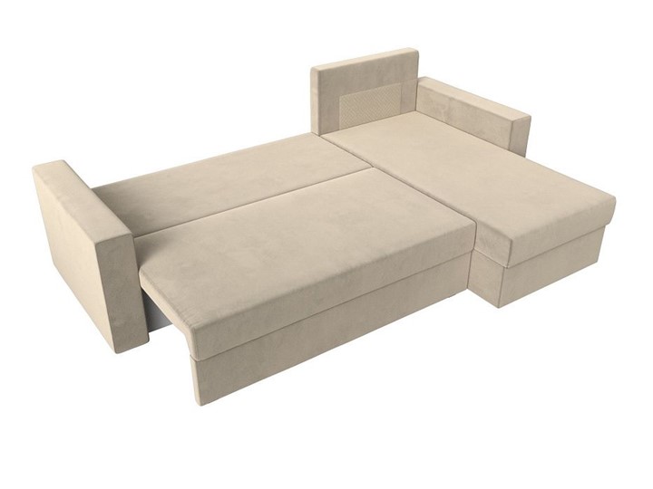 Угловой диван с оттоманкой Траумберг Лайт, Бежевый (микровельвет) в Когалыме - изображение 2