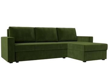 Угловой раскладной диван Траумберг Лайт, Зеленый (микровельвет) в Когалыме