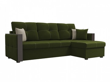 Угловой диван Валенсия, Зеленый (микровельвет) в Радужном