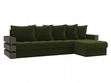 Угловой раскладной диван Венеция, Зеленый (микровельвет) в Когалыме