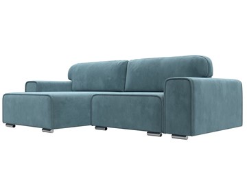 Угловой диван с оттоманкой Лига-029, Бирюзовый (Велюр) в Урае - предосмотр