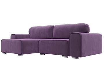 Угловой диван с оттоманкой Лига-029, Сиреневый (Микровельвет) в Сургуте
