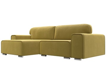 Угловой диван с оттоманкой Лига-029, Желтый (Микровельвет) в Нягани