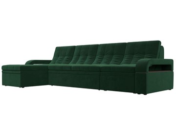 Угловой раскладной диван Лига-035 Лонг, Зеленый (Велюр) в Сургуте