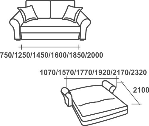 Прямой диван Аккордеон-1, 180 (прямые подлокотники), Элакс в Лангепасе - изображение 2
