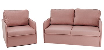 Комплект мебели Амира розовый диван + кресло в Нягани