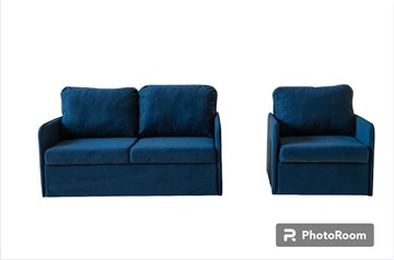 Комплект мебели Brendoss Амира синий диван + кресло в Урае