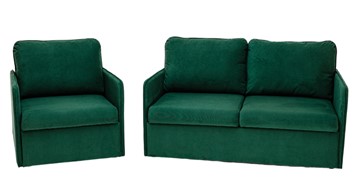 Комплект мебели Амира зеленый диван + кресло в Радужном
