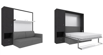 Диван Кровать-трансформер Smart (ШЛ+КД 1400), шкаф левый, правый подлокотник в Когалыме