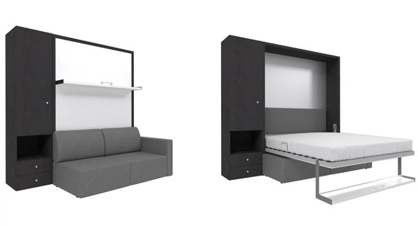 Диван Кровать-трансформер Smart (ШЛ+КД 1400), шкаф левый, правый подлокотник в Радужном - изображение