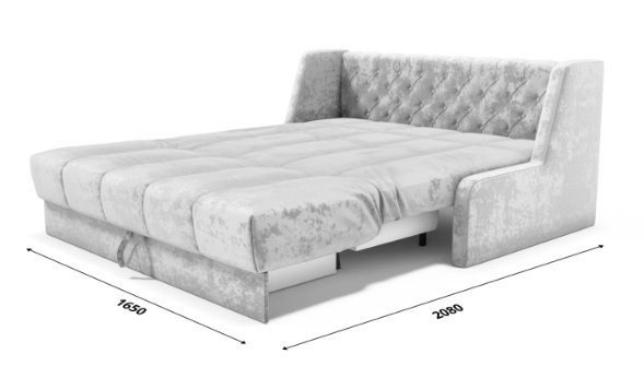 Диван прямой Аккордеон-Кровать 1,55 с каретной утяжкой, полоска (ППУ) в Лангепасе - изображение 6