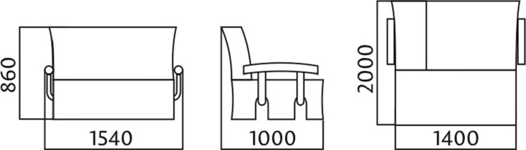 Прямой диван Аккордеон с боковинами, спальное место 1400 в Нягани - изображение 4