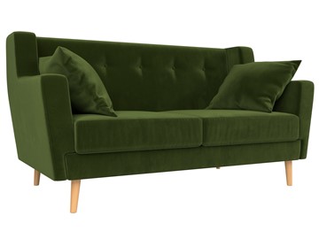 Прямой диван Брайтон 2, Зеленый (микровельвет) в Радужном
