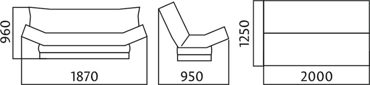 Прямой диван Клик-Кляк стёганый в Лангепасе - изображение 3