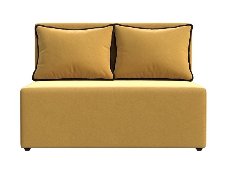Прямой диван Лагуна, Желтый/Коричневый (Микровельвет) в Югорске - изображение 4