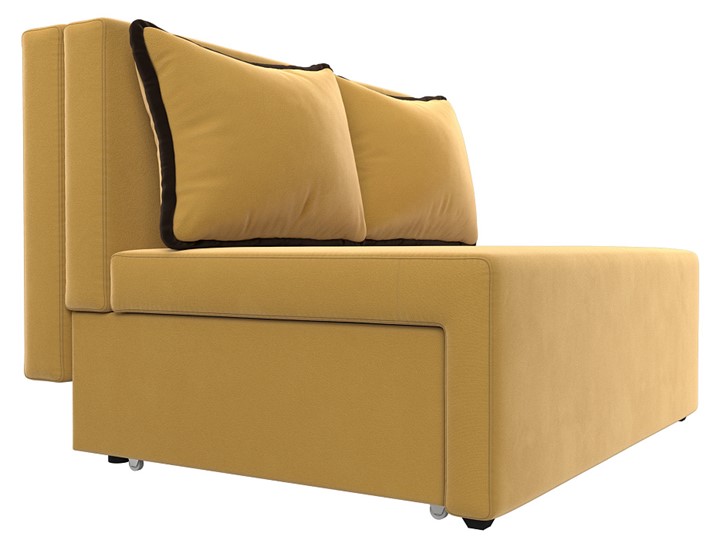 Прямой диван Лагуна, Желтый/Коричневый (Микровельвет) в Югорске - изображение 5
