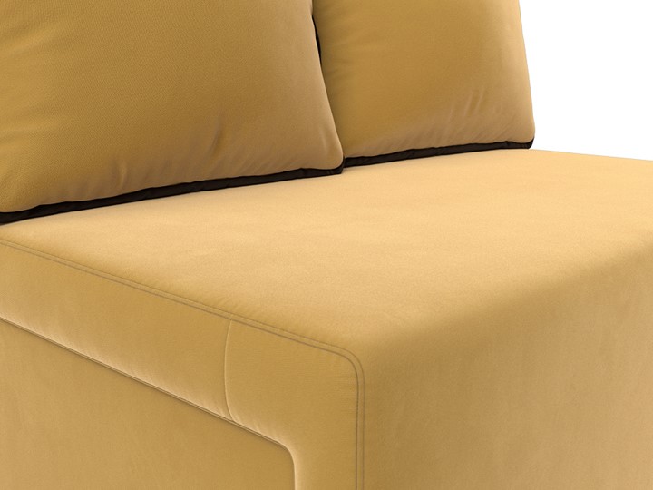 Прямой диван Лагуна, Желтый/Коричневый (Микровельвет) в Лангепасе - изображение 6