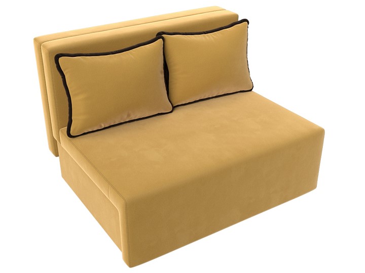 Прямой диван Лагуна, Желтый/Коричневый (Микровельвет) в Лангепасе - изображение 7