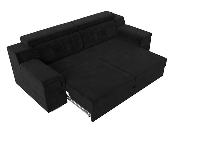 Прямой диван Лига-003 НПБ, Черный (Велюр) в Урае - изображение 1