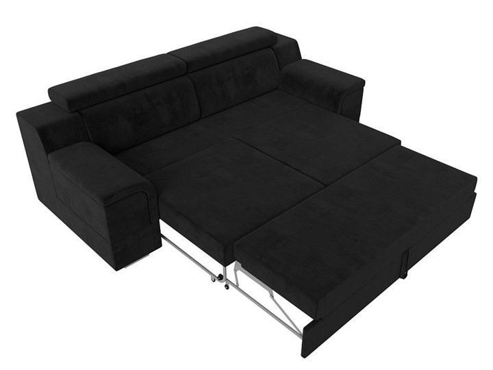 Прямой диван Лига-003 НПБ, Черный (Велюр) в Урае - изображение 3